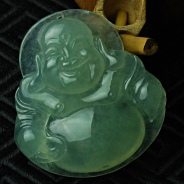 冰种晴水缅甸翡翠玉佛挂件