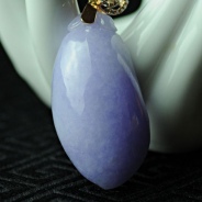 糯冰种紫罗兰缅甸翡翠福瓜挂件