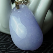 糯冰种紫罗兰缅甸翡翠福瓜挂件