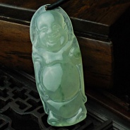 冰种飘花缅甸翡翠玉佛挂件