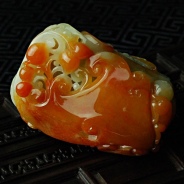 糯冰种红黄翡缅甸翡翠福禄寿手玩