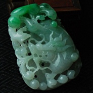 糯冰种翠色缅甸翡翠龙行如意挂件