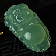 冰种晴水缅甸翡翠逍遥佛挂件