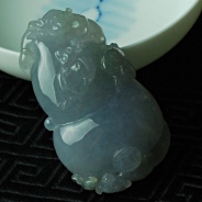 糯冰种紫罗兰缅甸翡翠福禄寿挂件