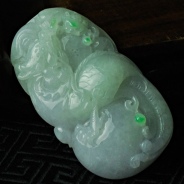 冰种紫罗兰飘翠缅甸翡翠飞龙在天挂件