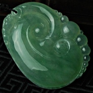 冰种飘花缅甸翡翠如意挂件