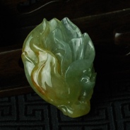 糯冰种黄翡缅甸翡翠玉兰花挂件