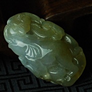 糯冰种黄翡缅甸翡翠象业有成挂件