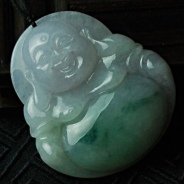 糯冰种紫罗兰飘花缅甸翡翠玉佛挂件