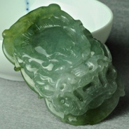 糯冰种蓝水缅甸翡翠龙头挂件