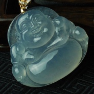 冰玻种晴水缅甸翡翠玉佛挂件
