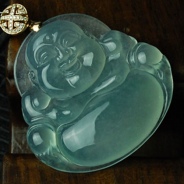 冰玻种晴水缅甸翡翠玉佛挂件