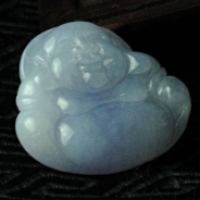 糯冰种紫罗兰缅甸翡翠玉佛挂件