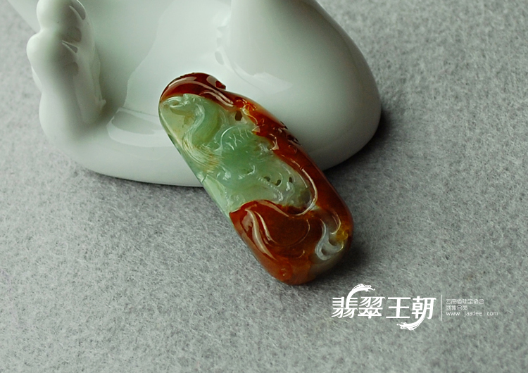 糯冰种?翡缅甸翡翠仙鹤挂件