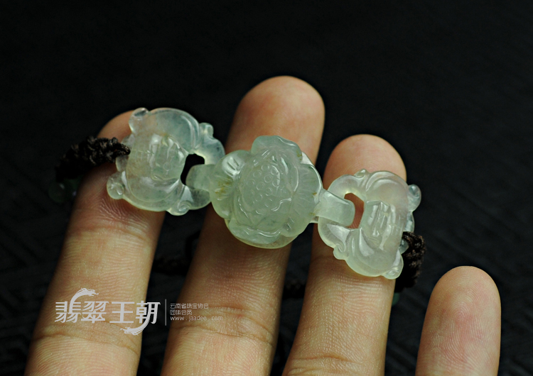 冰种缅甸翡翠福花手链