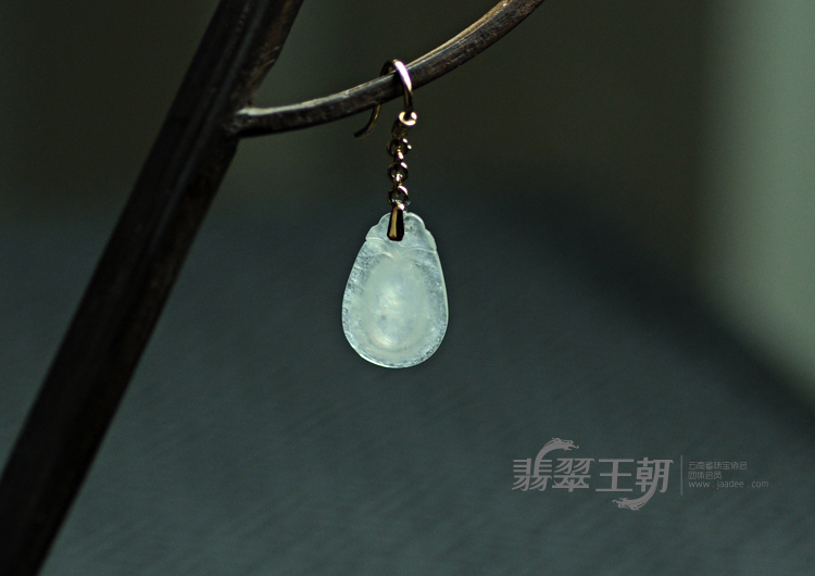 冰玻种缅甸翡翠福在眼前耳坠