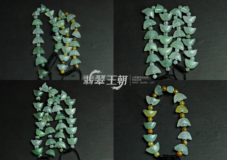 冰玻种晴水缅甸翡翠元宝手链（单价）