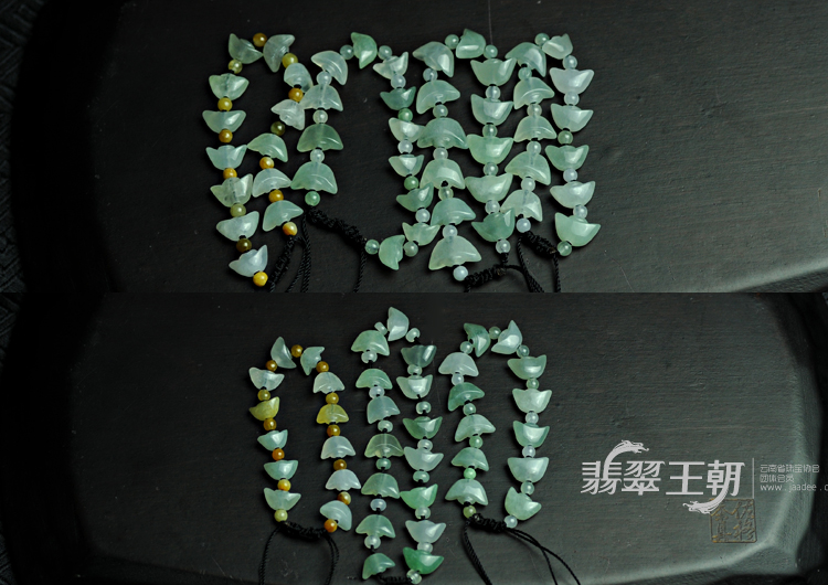 冰玻种晴水缅甸翡翠元宝手链（单价）