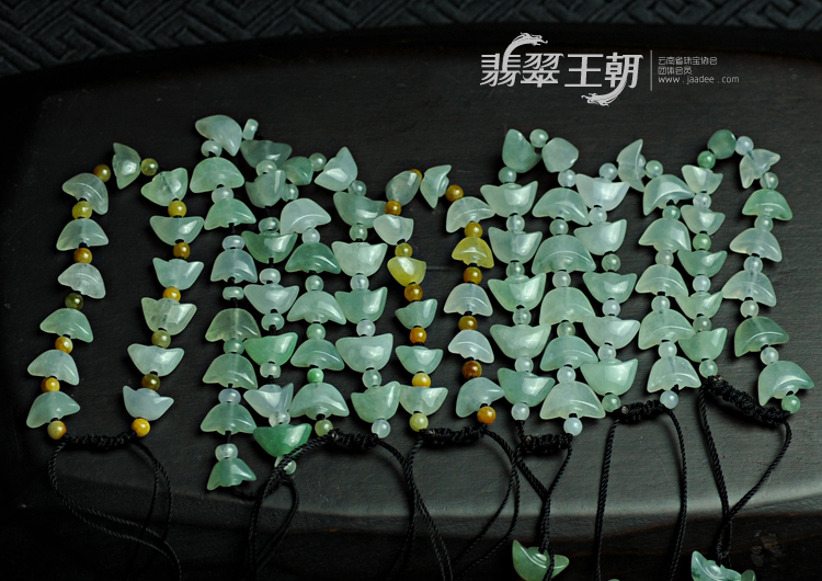 冰玻种晴水缅甸翡翠元宝手链（单价）
