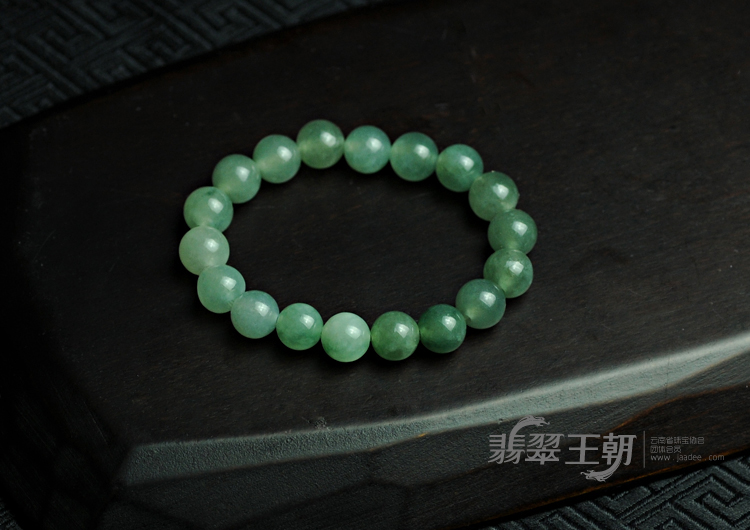 冰种晴水缅甸翡翠圆珠手链