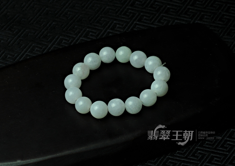 糯冰种淡紫罗兰缅甸翡翠圆珠手链