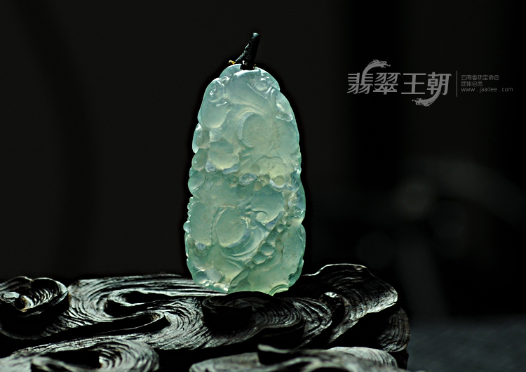 冰种晴水缅甸翡翠“金玉满堂”挂件