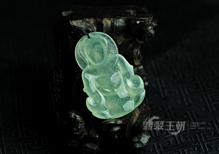 冰玻种晴水缅甸翡翠观音挂件