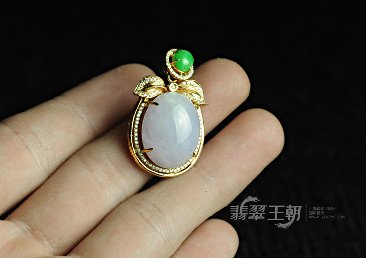 糯冰种紫罗兰缅甸翡翠包玫瑰金“美蕾缤纷”胸坠
