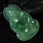 冰种飘花缅甸翡翠观音挂件