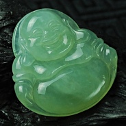 糯冰种晴水缅甸翡翠玉佛挂件