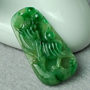 糯冰种飘翠缅甸翡翠虎牌挂件