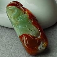 糯冰种?翡缅甸翡翠仙鹤挂件