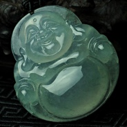 冰玻种晴水飘花缅甸翡翠玉佛挂件