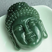 糯冰种油青缅甸翡翠释迦牟尼挂件