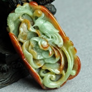 糯冰种三彩缅甸翡翠玉兰花开挂件