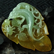 冰种黄翡缅甸翡翠大业有成挂件