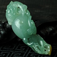 糯冰种晴水黄翡缅甸翡翠人生如意挂件
