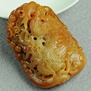 细糯种红黄翡缅甸翡翠冠上加官手玩件