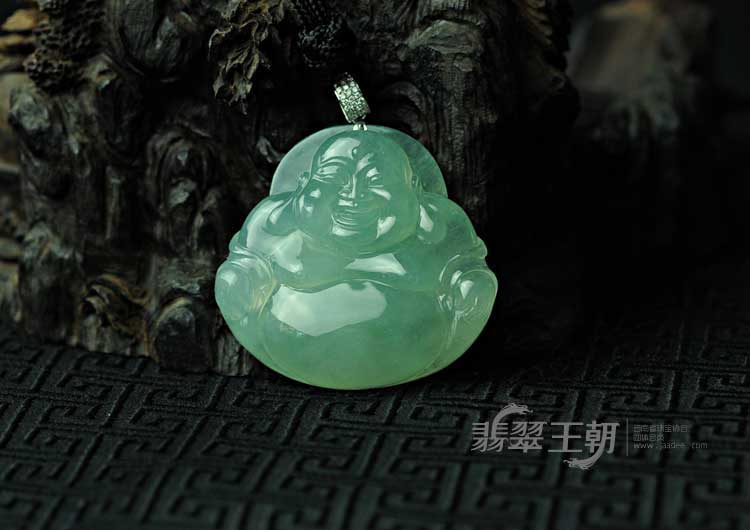 冰种晴水缅甸翡翠玉佛挂件
