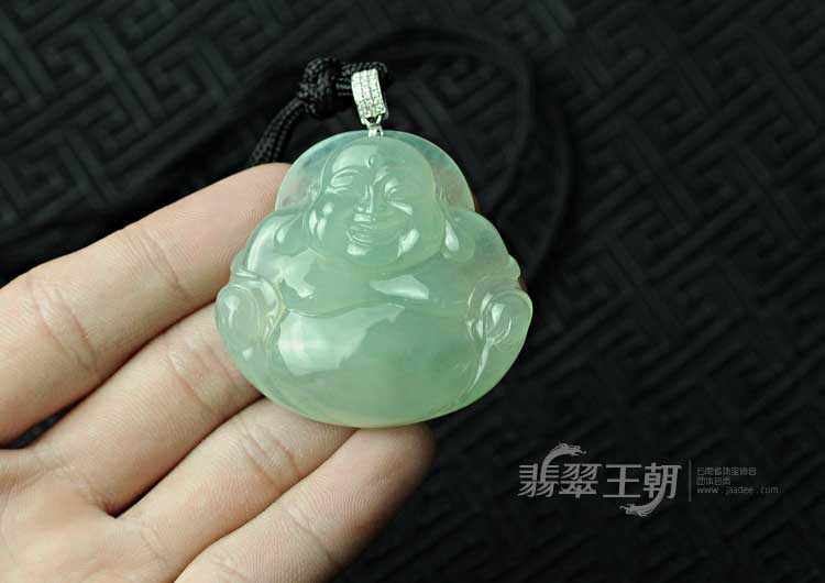 冰种晴水缅甸翡翠玉佛挂件