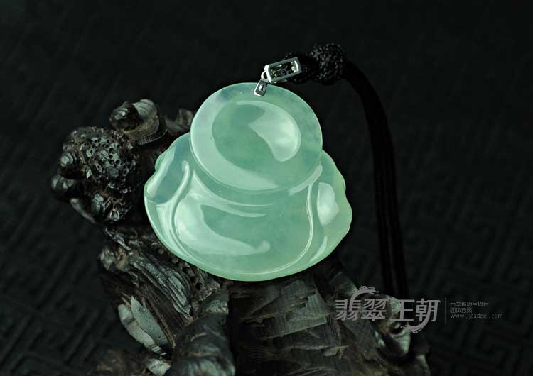 冰种晴水缅甸翡翠玉佛挂件