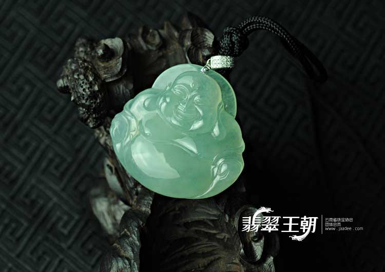 冰种晴水缅甸翡翠玉佛挂件