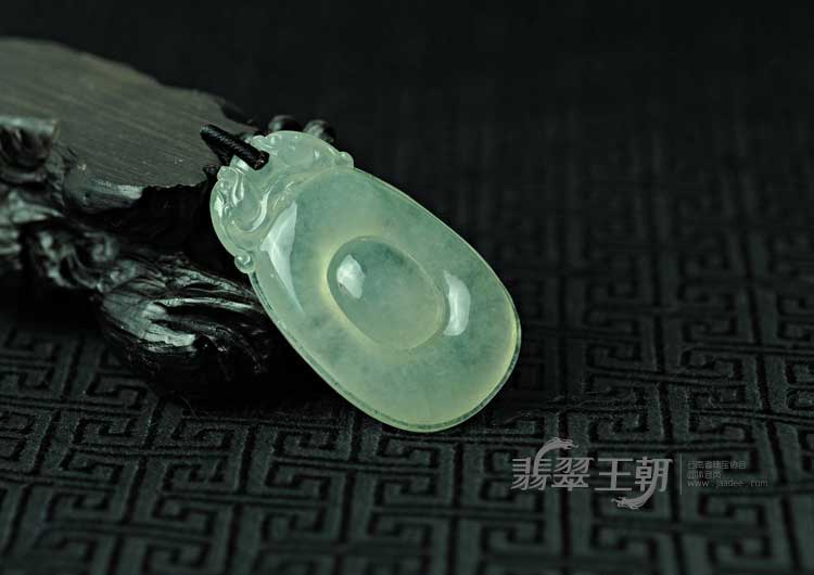 冰种晴水缅甸翡翠福在眼前挂件