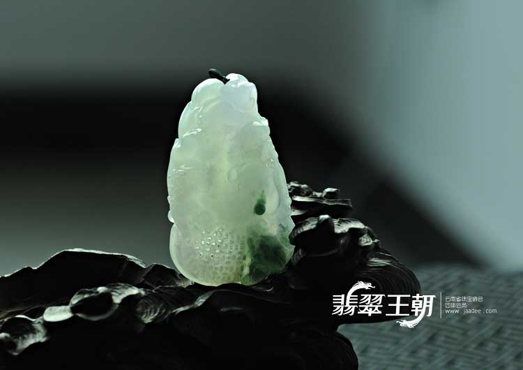 冰种紫罗兰飘花缅甸翡翠“平步青云”挂件