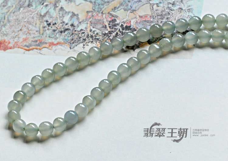 冰种晴水缅甸翡翠项链