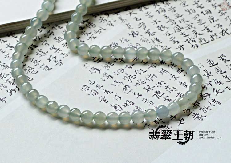 冰种晴水缅甸翡翠项链