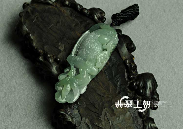 糯冰种晴水缅甸翡翠英明神武挂件