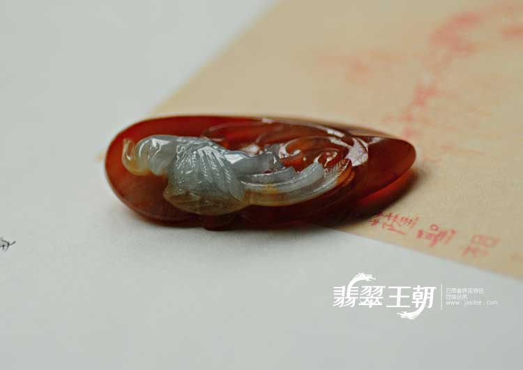 冰种红翡缅甸翡翠英明神武挂件