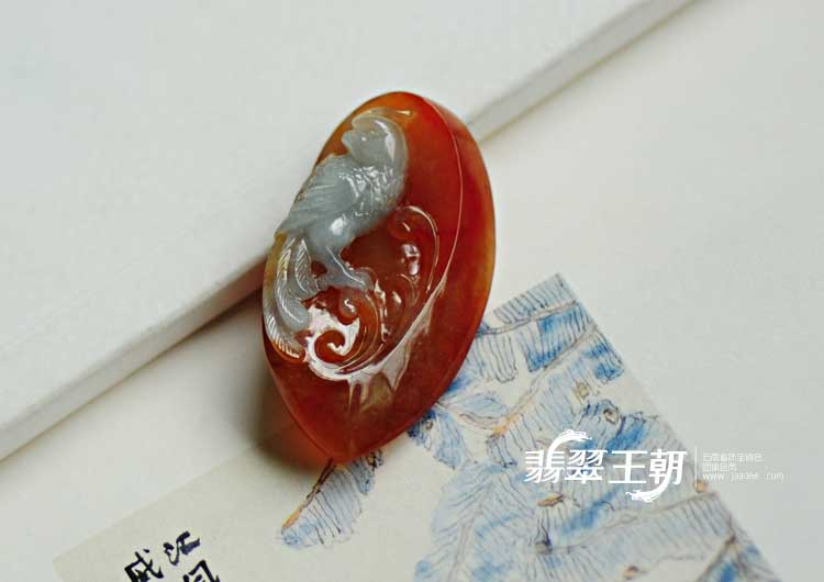 冰种红翡缅甸翡翠英明神武挂件