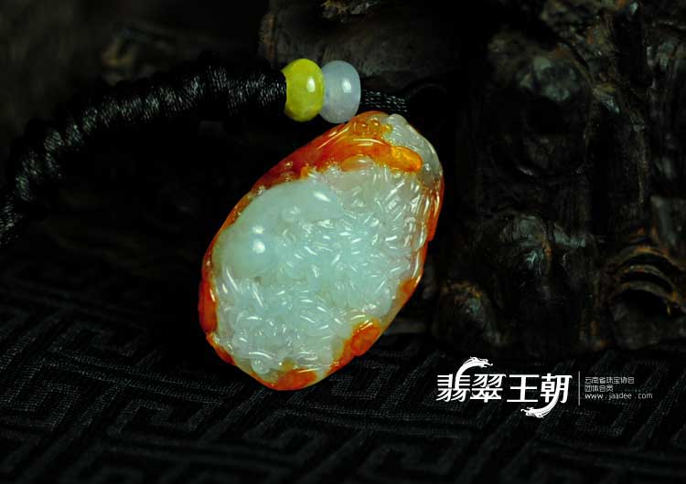 糯冰种红翡缅甸翡翠老鼠爱大米挂件